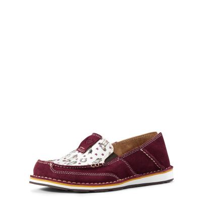 Ariat Cruiser - Loafers Schoenen Bordeaux / Wit Dames - 39482-200